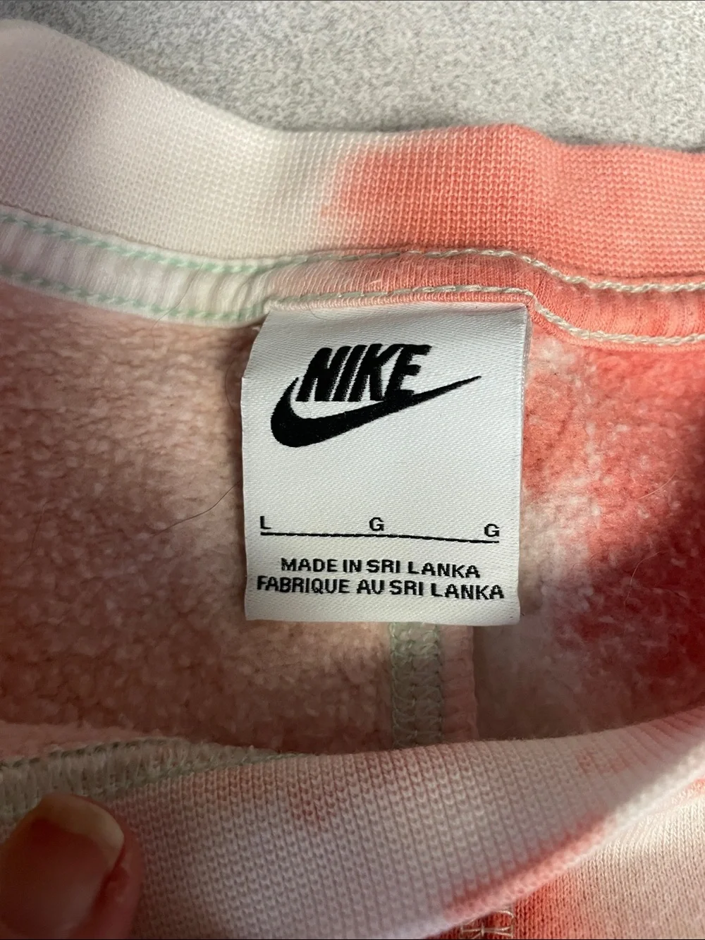 Nike Women's coral Pink Tie-Dye Cropped Crew Sweatshirt